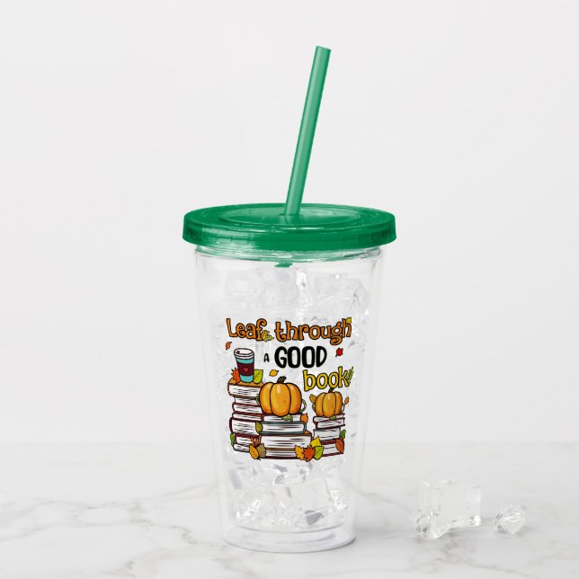 Leaf Through A Good Book Acrylic Tumbler (Back Ice)