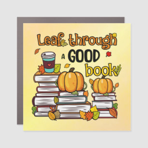Leaf Through A Good Book Car Magnet