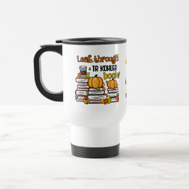 Leaf Through A TR Kohler Book Travel Mug (Left)