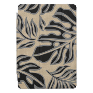 Leaf Tiki Charcoal and Black Hawaiian Tropical iPad Pro Cover
