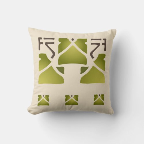 Leaf Trio Stencil Throw Pillow