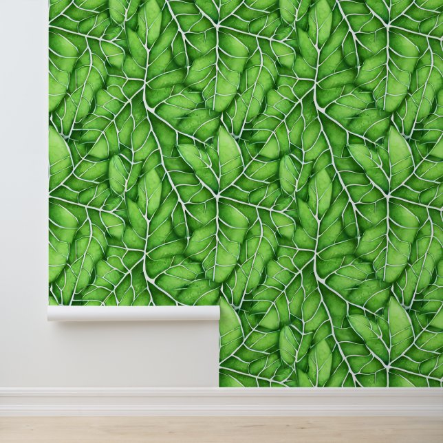 Leaf vein variegated forest woodland pattern wallpaper  (Application)