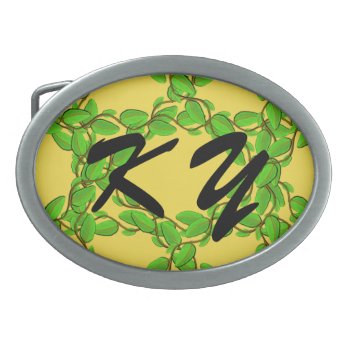 Leaf Vine Border By Kenneth Yoncich Oval Belt Buckle by KennethYoncich at Zazzle