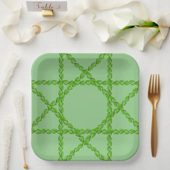 Leaf Vine Border by Kenneth Yoncich Paper Plates (Wedding)