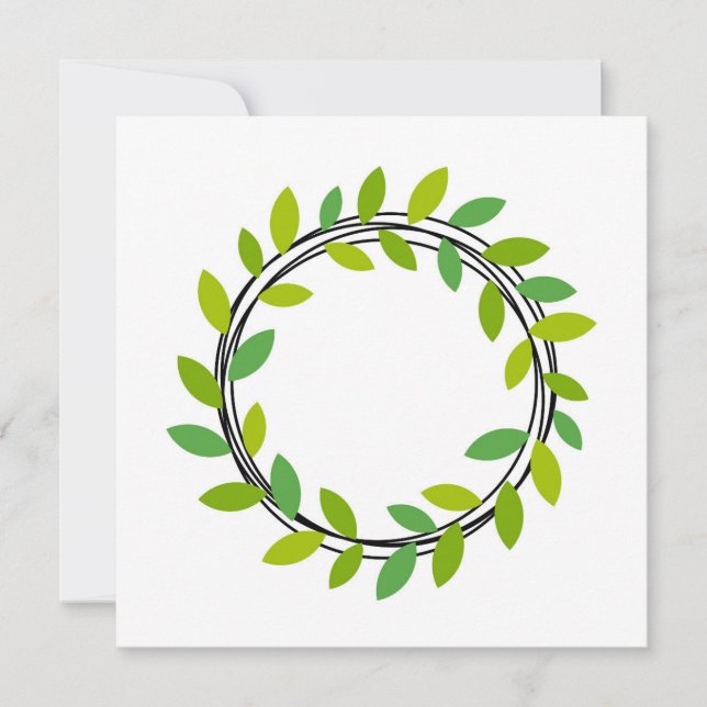 Leaf wreath  invitation (Front)