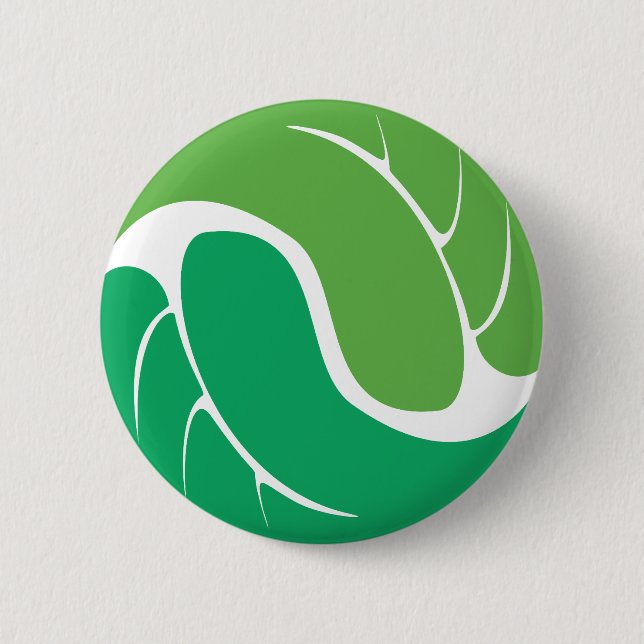 Leaf Yin Yang Pinback Button (Front)