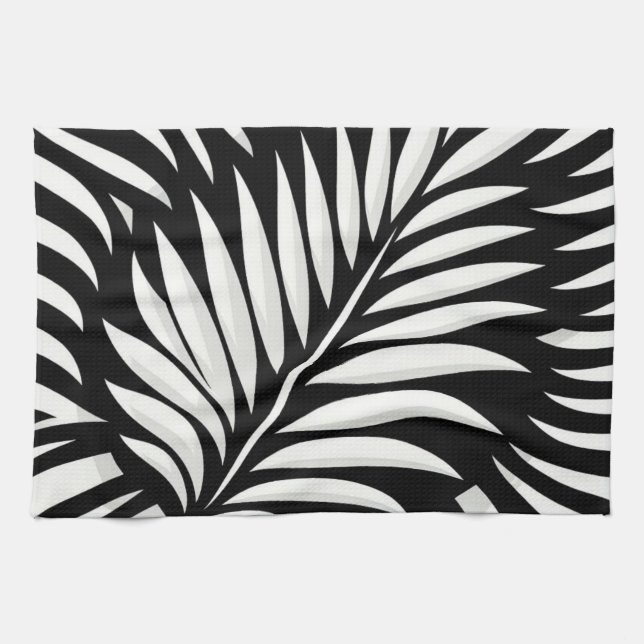 Leaf Zebra Stripes style  Kitchen Towel (Horizontal)