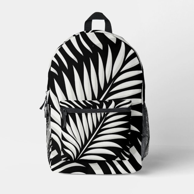Leaf Zebra Stripes style  Printed Backpack (Front)