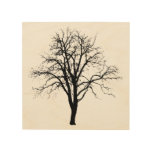 Leafless Tree In Winter Silhouette Wood Wall Decor at Zazzle
