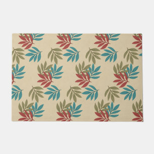 Leaflets in Color Green, Teal, Red Doormat