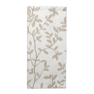 Leafline Spread Ivory Warm Taupe Cloth Napkin