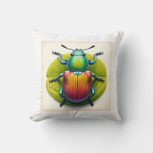 Leafrolling Weevil 060624IREF103 _ Watercolor Throw Pillow