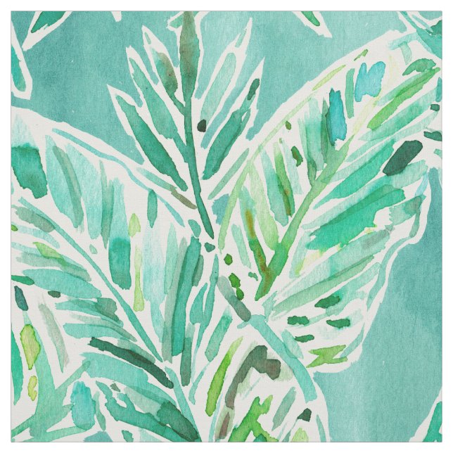 LEAFY ABUNDANCE Green Banana Leaf Print Fabric (Swatch)