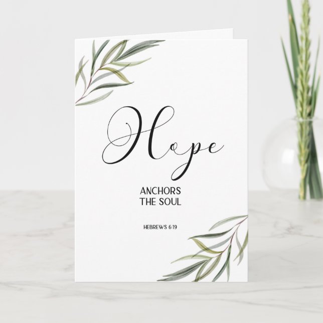 Leafy Bible Verse Thank you Folded card (Front)