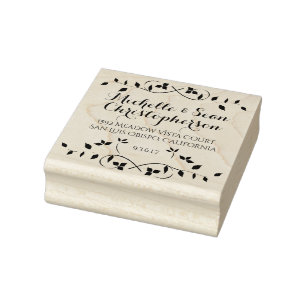 Leafy Border Return Address Art Stamp