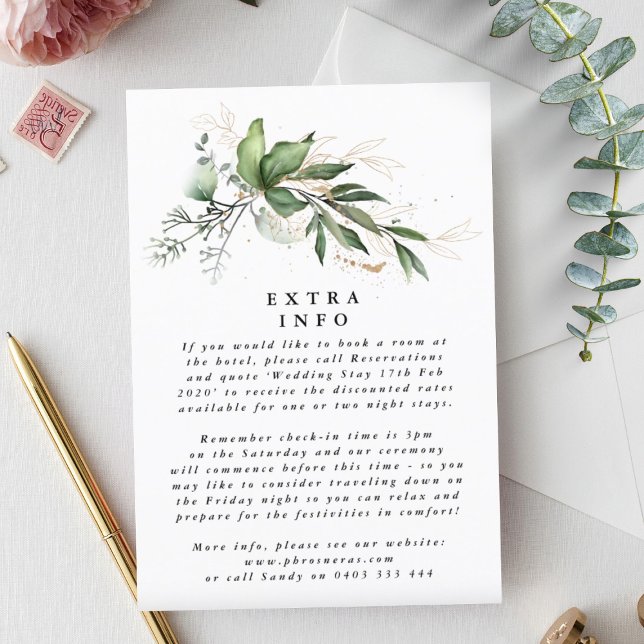 Leafy Botanical Eucalyptus Elegant Greenery Moss Enclosure Card (Creator Uploaded)