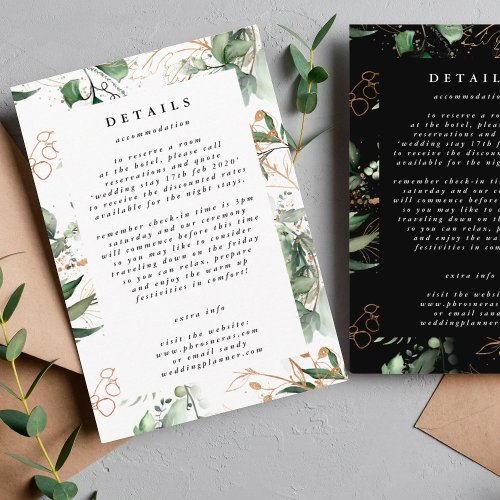 Leafy Botanical Eucalyptus Elegant Greenery Moss Enclosure Card