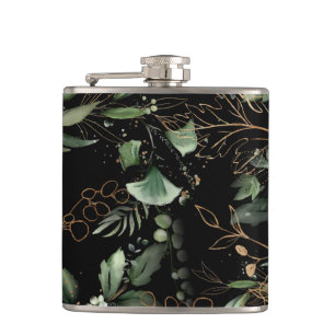 Leafy Botanical Eucalyptus Modern Greenery Branch Flask