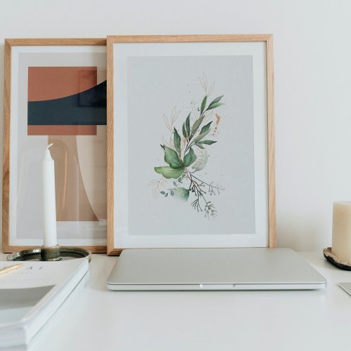 Leafy Botanical Eucalyptus Modern Premium Faux Can Faux Canvas Print