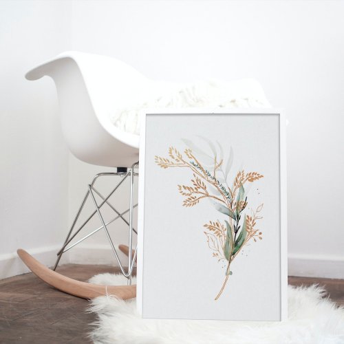 Leafy Botanical Eucalyptus Modern Premium Faux Canvas Print