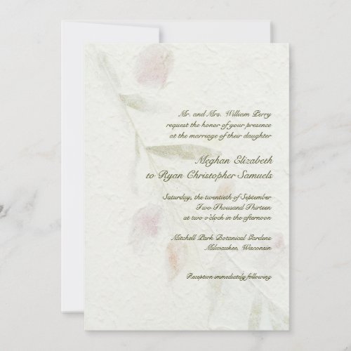 Leafy Botanical Natural Garden Wedding Invitation