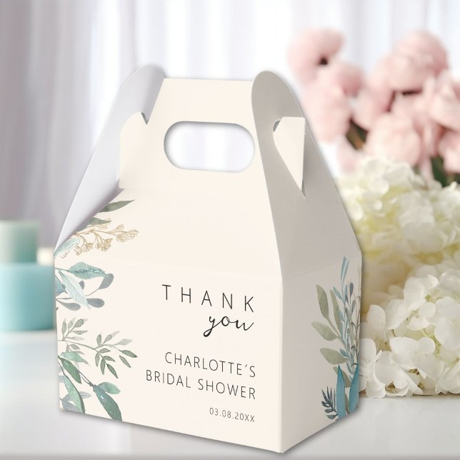 Leafy Bridal Shower Favor Boxes (Personalized Leafy Bridal Shower Favor Boxes)