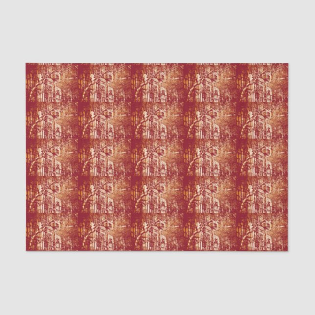 Leafy Brownstone sepia altered photo tissue paper (Front)