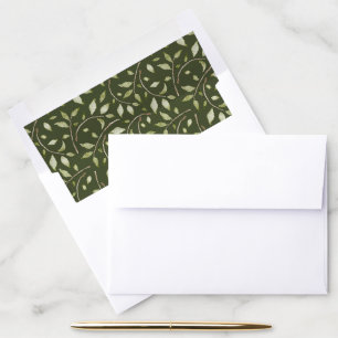 Leafy Christmas Green Envelope Liner