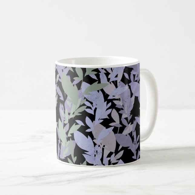 Leafy Creeping Vine Drawing Pattern With Pastels Coffee Mug (Front Right)