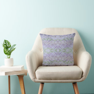 Leafy Creeping Vine Drawing Pattern With Pastels Throw Pillow