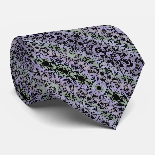 Leafy Creeping Vine Soft Pastel Drawing Pattern  Neck Tie (Rolled)