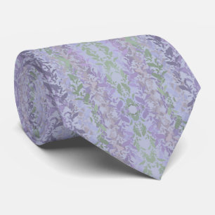 Leafy Creeping Vine Soft Pastel Drawing Pattern  Neck Tie