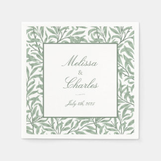 Leafy customizable wedding napkins