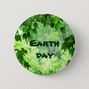 Leafy Earth Day Button