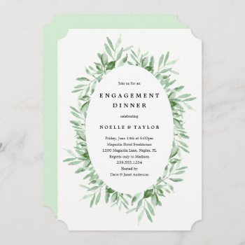 Leafy Engagement Dinner Invitation by FINEandDANDY at Zazzle
