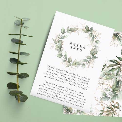 Leafy Eucalyptus Wreath Elegant Moss Details Enclosure Card