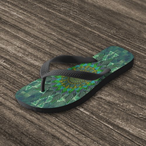 Leafy floral square stick puzzle parameterization flip flops