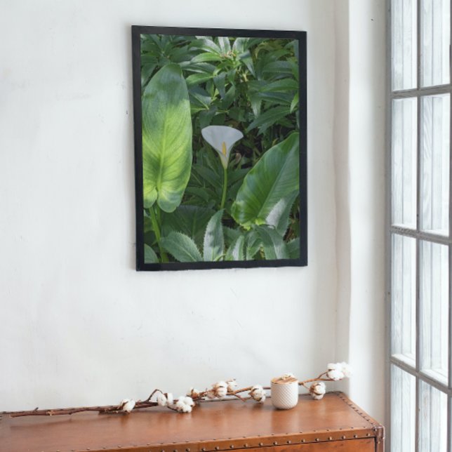 Leafy Foliage and White Calla Lily Floral Poster (In Situ)