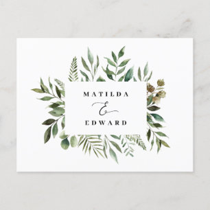 Leafy foliage wedding R.S.V.P reply card
