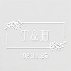 Leafy Frame Wedding Logo Monogram Custom Embosser
