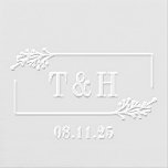 Leafy Frame Wedding Logo Monogram Custom Embosser<br><div class="desc">Add an elegant touch to your mails with custom embossers. Designed by ©Berry Berry Sweet,  Modern Stationery and Personalized Gifts. Visit our website at www.berryberrysweet.com to see our complete product lines.</div>