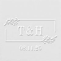 Leafy Frame Wedding Logo Monogram Custom Embosser