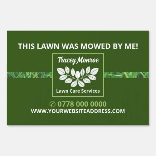 Leafy Grass Strip Design Lawn Care Services Sign