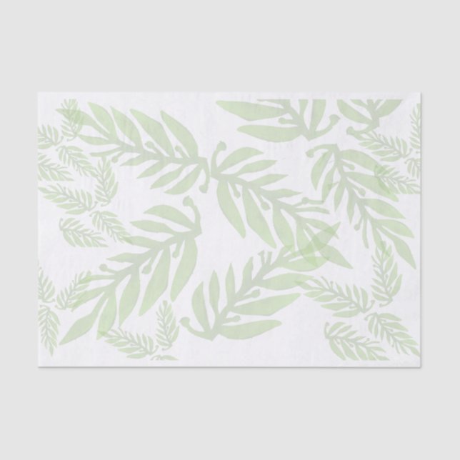 Leafy Green Background Decoupage Tissue Paper (Front)