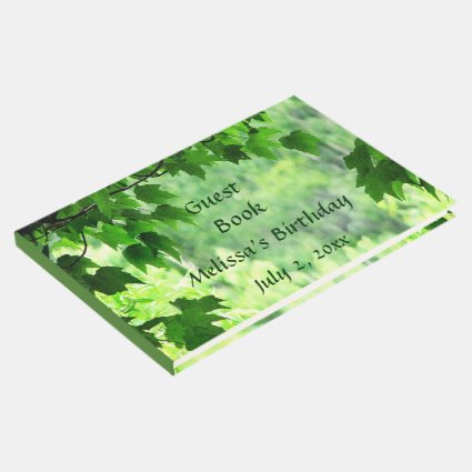 Leafy Green Birthday Party Guest Book