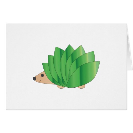 Leafy Green Hedgehog Cards (Front Horizontal)