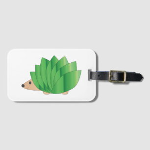 Leafy Green Hedgehog Luggage Tag