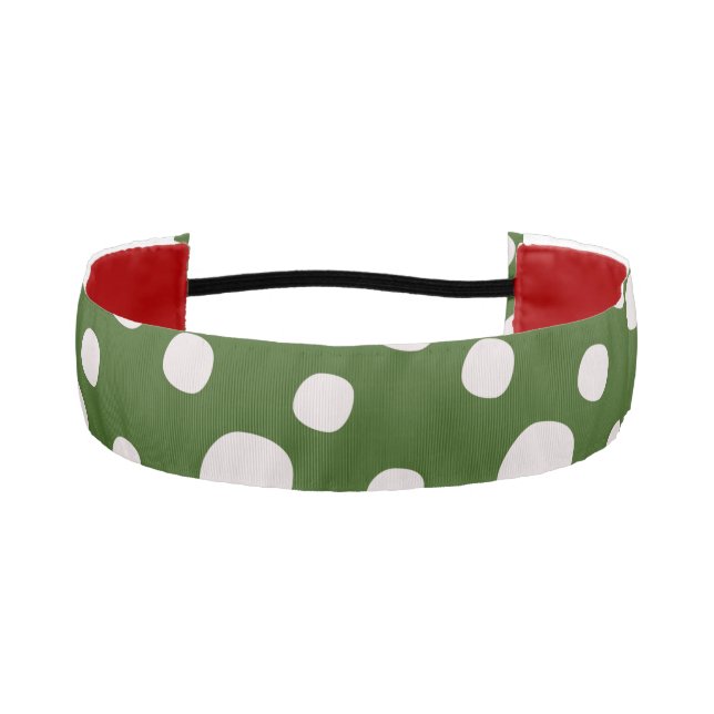 Leafy Green Pink Dots             Athletic Headband (Front)