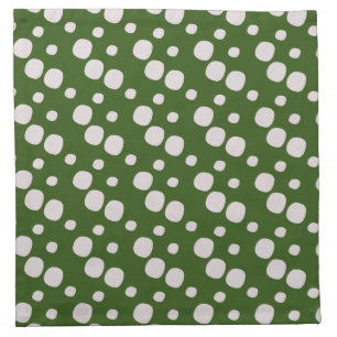Leafy Green Pink Dots          Cloth Napkin