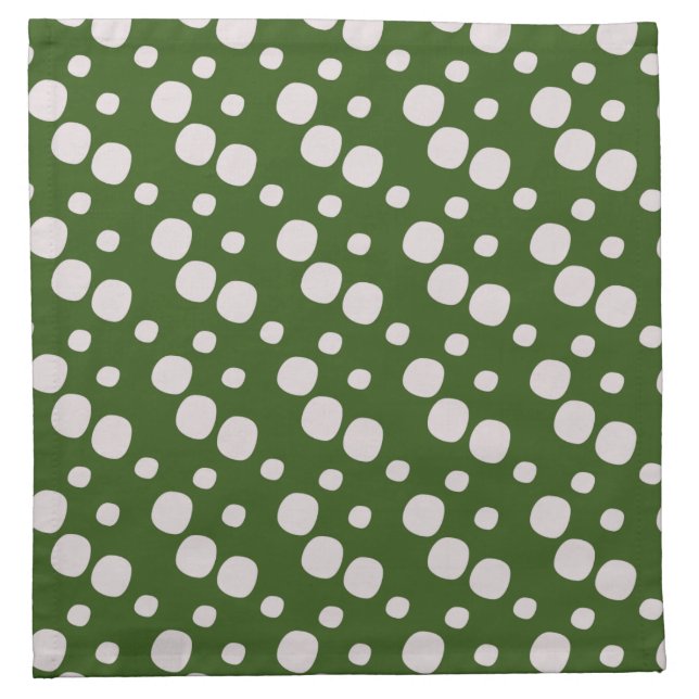 Leafy Green Pink Dots          Cloth Napkin (Front)